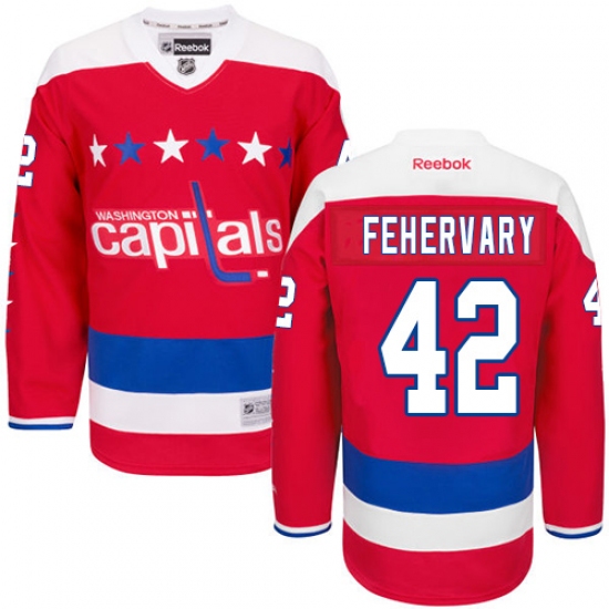 Women's Reebok Washington Capitals #42 Martin Fehervary Premier Red Third NHL Jersey - Ujersey
