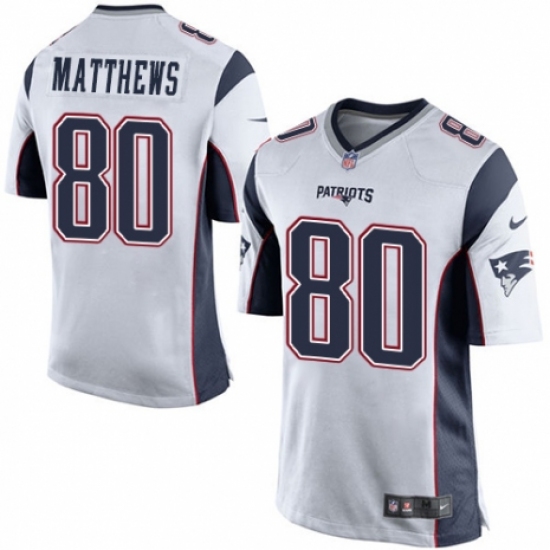 Men's Nike New England Patriots #80 Jordan Matthews Game White NFL Jersey - Ujersey
