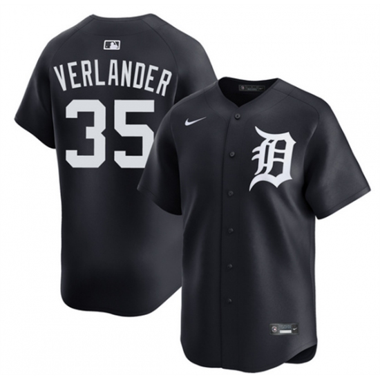 Men's Detroit Tigers #35 Justin Verlander Black 2026 Limited Stitched Baseball Jersey - Ujersey