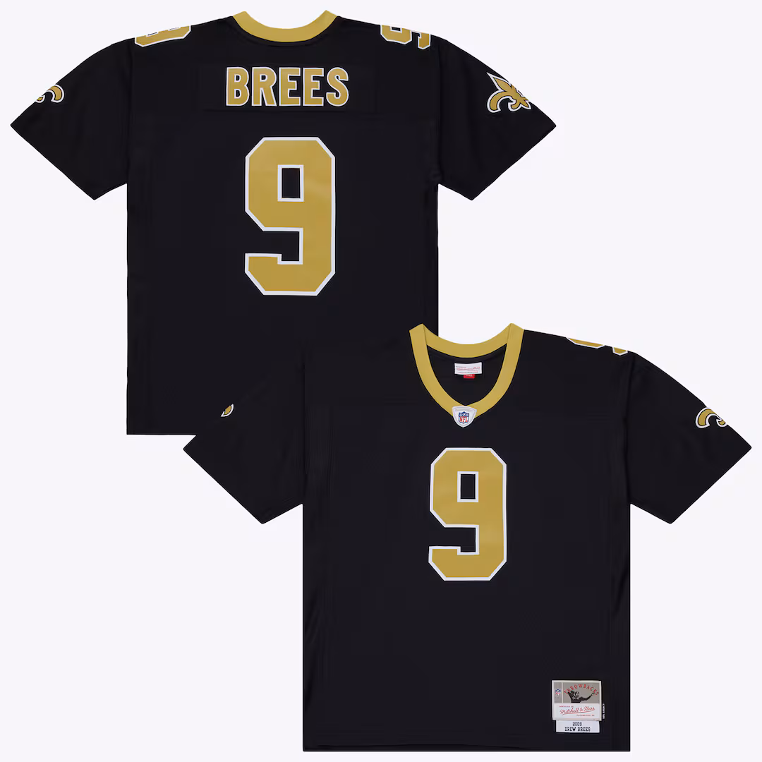 Men's New Orleans Saints Drew Brees Mitchell & Ness Black 2009 Legacy Jersey