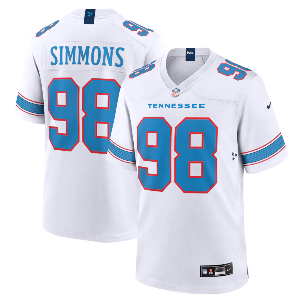 Men's Tennessee Titans Jeffery Simmons Nike White Game Jersey