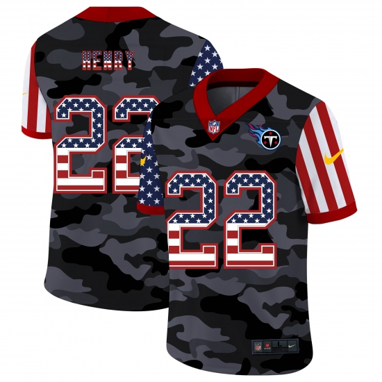 Men's Tennessee Titans #22 Derrick Henry Camo Flag Nike Limited Jersey - Ujersey
