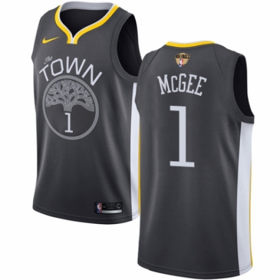 Men's Nike Golden State Warriors #1 JaVale McGee Swingman Black Alternate 2018 NBA Finals Bound NBA Jersey - Statement Edition - Ujersey