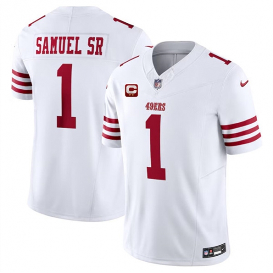 Men's San Francisco 49ers #1 Deebo Samuel SR White 2024 F.U.S.E. With 2-Star C Vapor Untouchable Limited Football Stitched Jersey - Ujersey