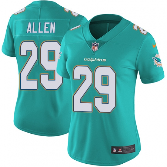 Women's Nike Miami Dolphins #29 Nate Allen Elite Aqua Green Team Color NFL Jersey - Ujersey