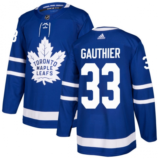 Men's Adidas Toronto Maple Leafs #33 Frederik Gauthier Premier Royal Blue Home NHL Jersey - Ujersey