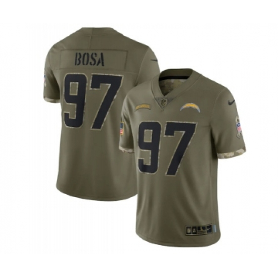 Men's Los Angeles Chargers #97 Joey Bosa 2022 Olive Salute To Service Limited Stitched Jersey