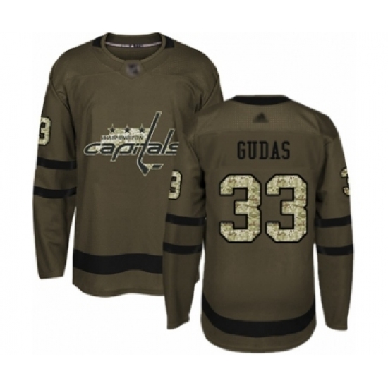 Men's Washington Capitals #33 Radko Gudas Authentic Green Salute to Service Hockey Jersey - Ujersey