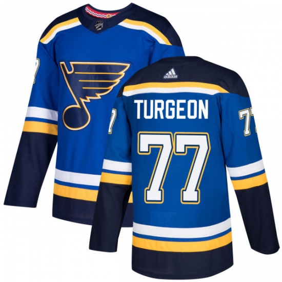Men's Adidas St. Louis Blues #77 Pierre Turgeon Premier Royal Blue Home NHL Jersey - Ujersey
