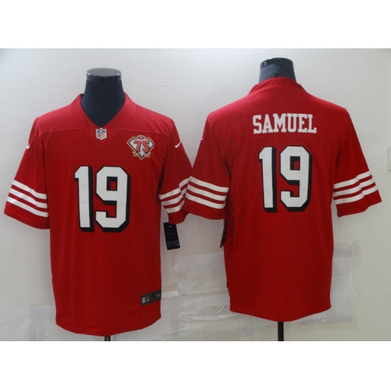 Men's San Francisco 49ers #19 Deebo Samuel Nike Scarlet 75th Anniversary Alternate Vapor Limited Jersey - Ujersey