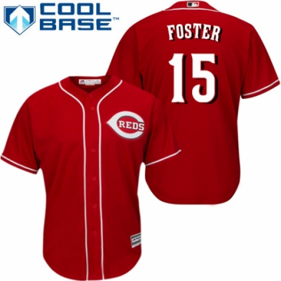 Youth Majestic Cincinnati Reds #15 George Foster Replica Red Alternate Cool Base MLB Jersey - Ujersey