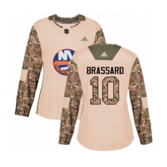 Women's New York Islanders #10 Derick Brassard Authentic Camo Veterans Day Practice Hockey Jersey - Ujersey