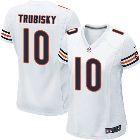 Women's Nike Chicago Bears #10 Mitchell Trubisky Game White NFL Jersey - Ujersey