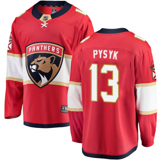 Men's Florida Panthers #13 Mark Pysyk Fanatics Branded Red Home Breakaway NHL Jersey - Ujersey