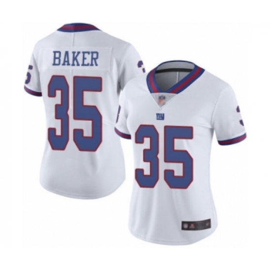 Women's New York Giants #35 Deandre Baker Limited White Rush Vapor Untouchable Football Jersey - Ujersey