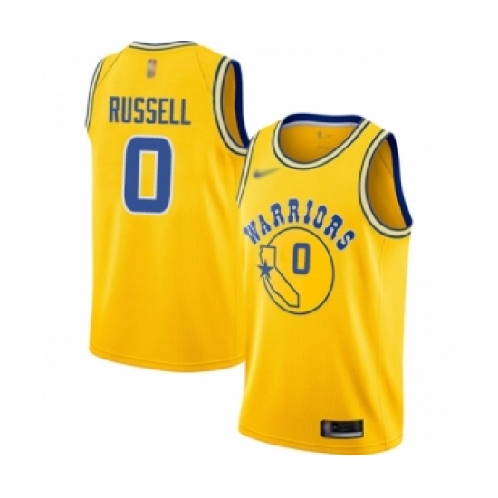 Women's Golden State Warriors #0 D'Angelo Russell Swingman Gold Hardwood Classics Basketball Jersey