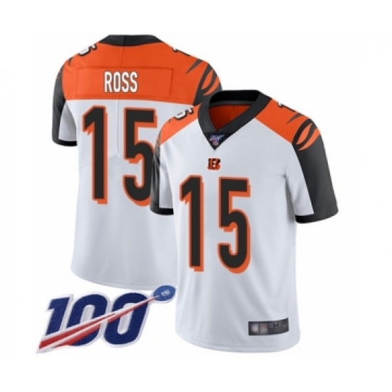 Men's Cincinnati Bengals #15 John Ross White Vapor Untouchable Limited Player 100th Season Football Jersey - Ujersey
