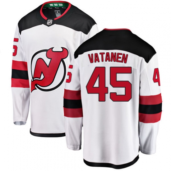 Men's New Jersey Devils #45 Sami Vatanen Fanatics Branded White Away Breakaway NHL Jersey - Ujersey