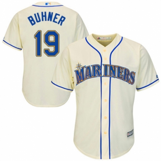 Men's Majestic Seattle Mariners #19 Jay Buhner Replica Cream Alternate Cool Base MLB Jersey - Ujersey