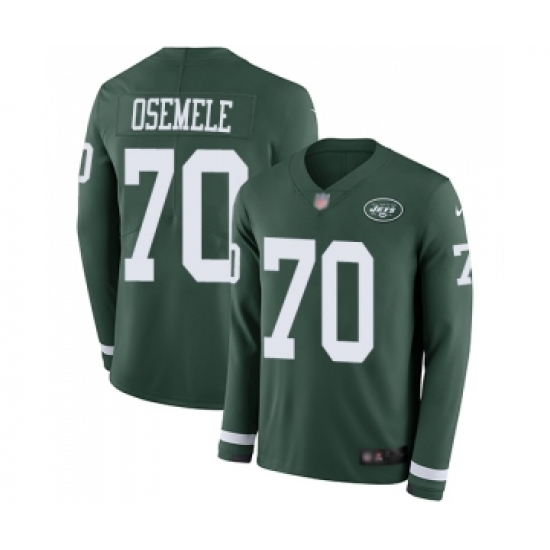 Youth New York Jets #70 Kelechi Osemele Limited Green Therma Long Sleeve Football Jersey - Ujersey