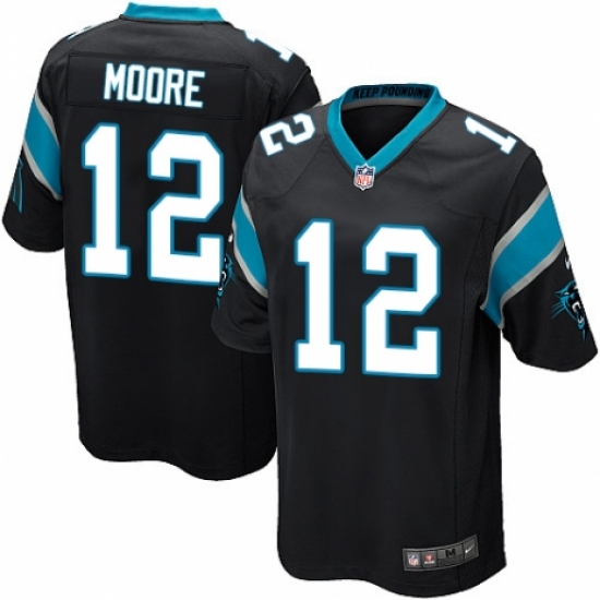 Men's Nike Carolina Panthers #12 D.J. Moore Game Black Team Color NFL Jersey - Ujersey
