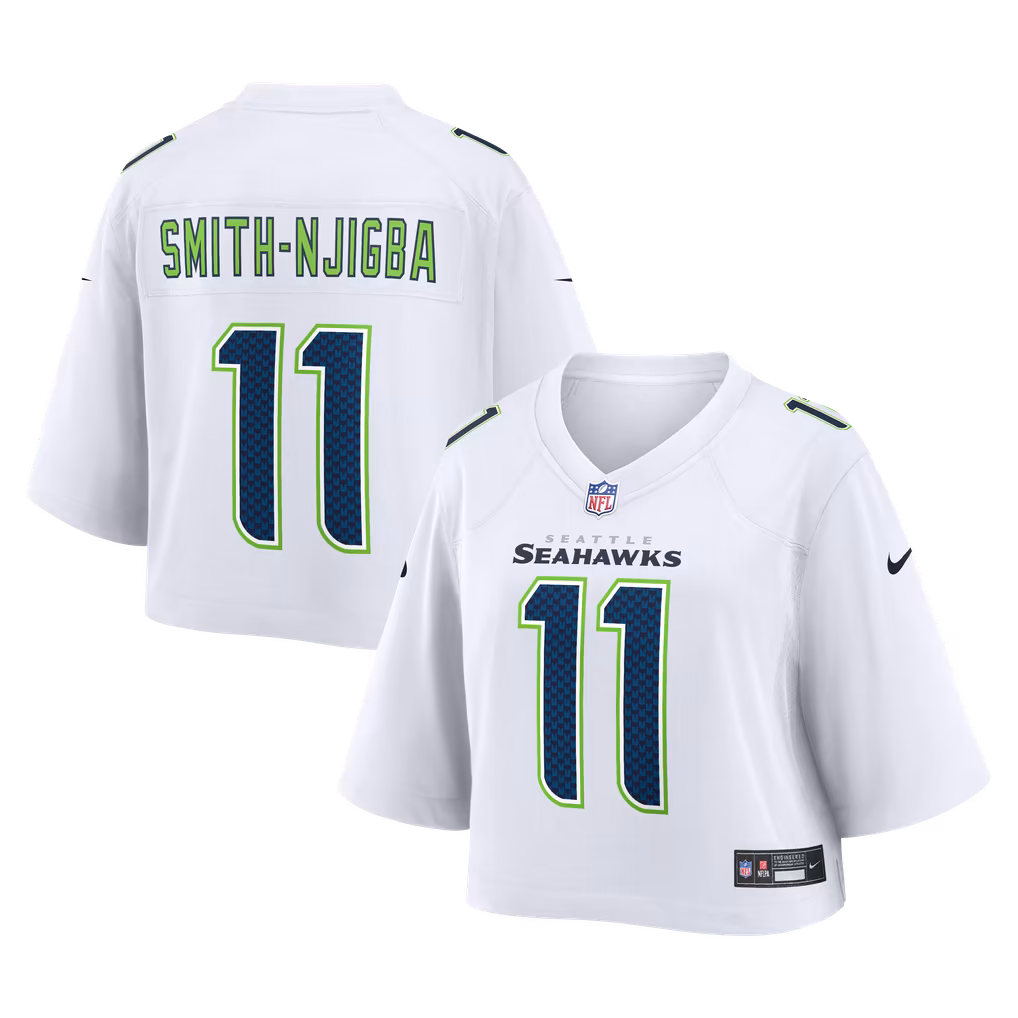 Women's Seattle Seahawks Jaxon Smith-Njigba Nike White Cropped Fashion Game Jersey - Ujersey