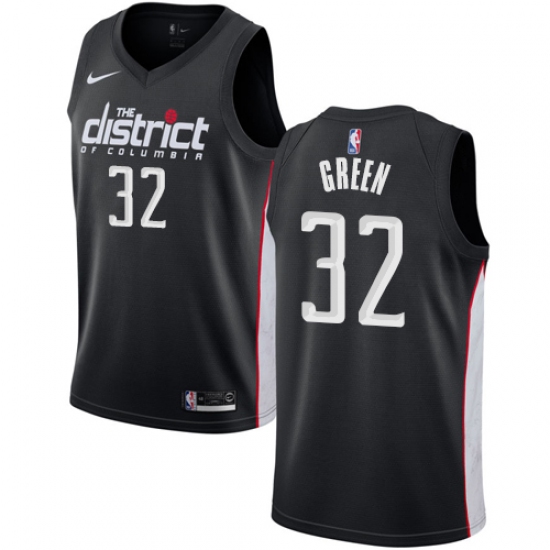 Men's Nike Washington Wizards #32 Jeff Green Swingman Black NBA Jersey - City Edition - Ujersey