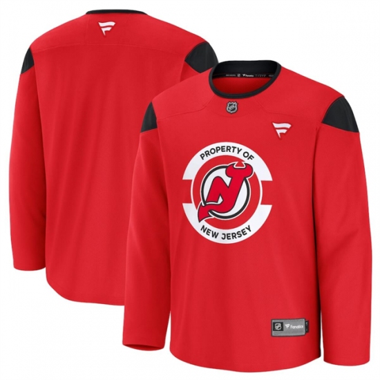 Men's New Jersey Devils Red 2024-25 Team Practice Stitched Hockey Jersey - Ujersey