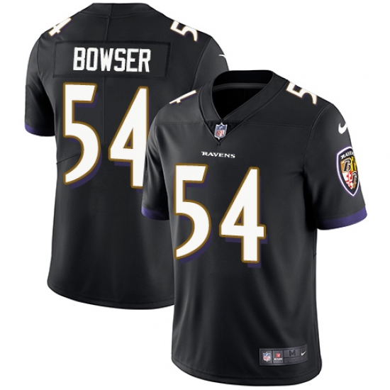Men's Nike Baltimore Ravens #54 Tyus Bowser Black Alternate Vapor Untouchable Limited Player NFL Jersey - Ujersey