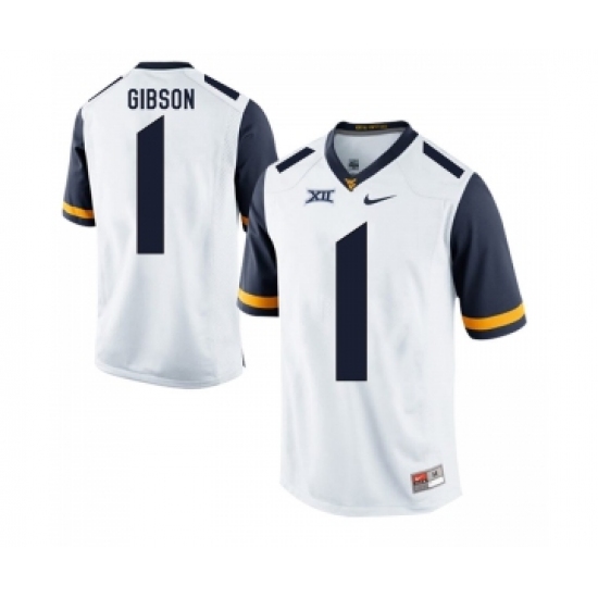 West Virginia Mountaineers 1 Shelton Gibson White College Football Jersey - Ujersey