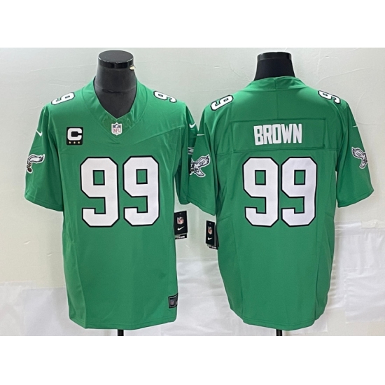 Men's Nike Philadelphia Eagles #99 Jerome Brown Green 2023 F.U.S.E. Vapor Untouchable With C Stitched Football Jersey - Ujersey