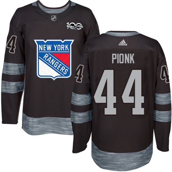 Men's Adidas New York Rangers #44 Neal Pionk Black 1917-2017 100th Anniversary Stitched NHL Jersey - Ujersey
