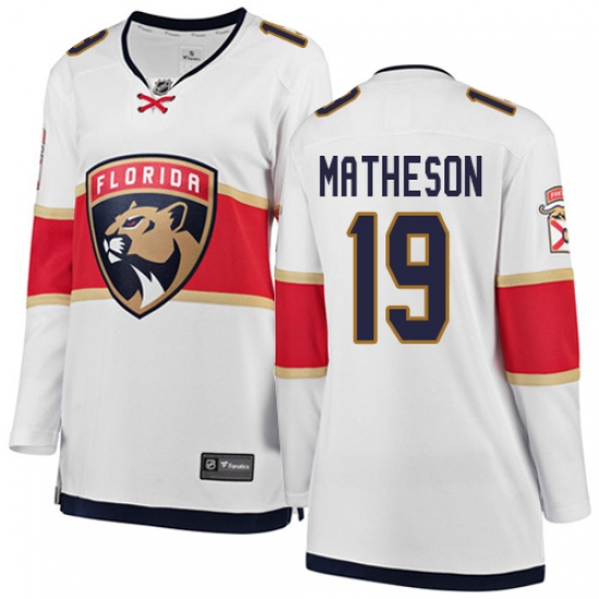 Women's Florida Panthers #19 Michael Matheson Authentic White Away Fanatics Branded Breakaway NHL Jersey - Ujersey