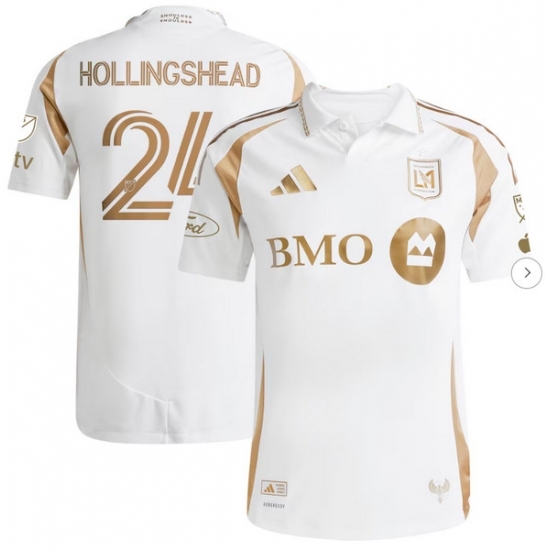 Mens LAFC Ryan Hollingshead adidas White 2025 Secondary Authentic Player Jersey - Ujersey