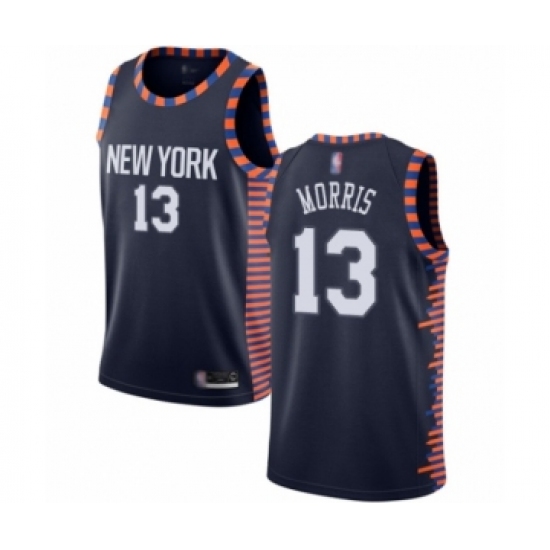 Women's New York Knicks #13 Marcus Morris Swingman Navy Blue Basketball Jersey - 2018-19 City Edition - Ujersey