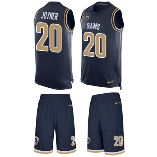Men's Nike Los Angeles Rams #20 Lamarcus Joyner Limited Navy Blue Tank Top Suit NFL Jersey - Ujersey