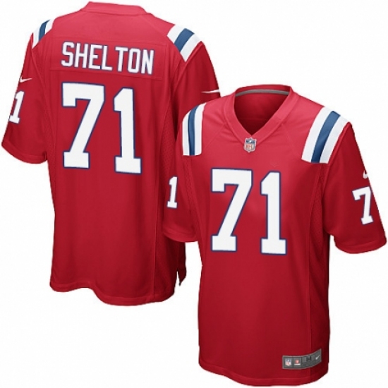 Men's Nike New England Patriots #71 Danny Shelton Game Red Alternate NFL Jersey - Ujersey