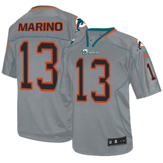 Men's Nike Miami Dolphins #13 Dan Marino Elite Lights Out Grey NFL Jersey - Ujersey
