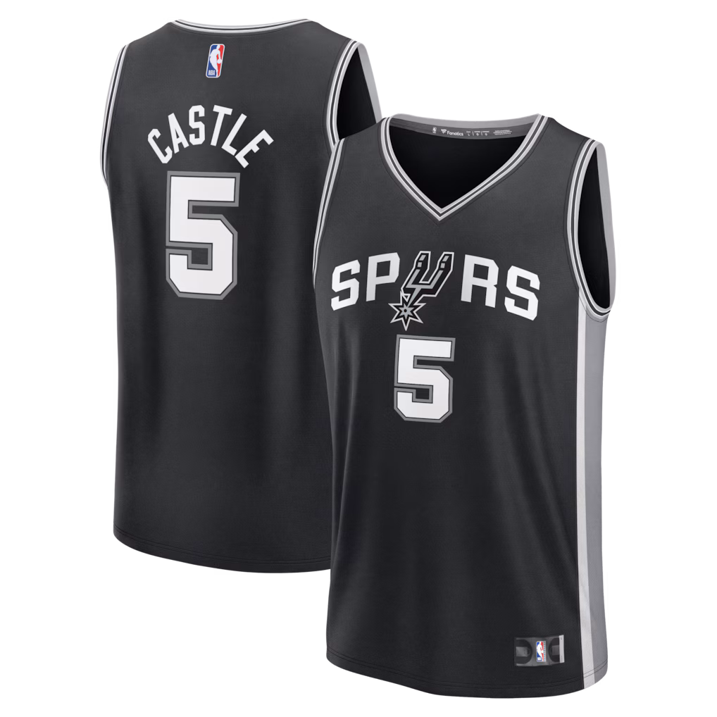 Youth San Antonio Spurs Stephon Castle Fanatics Black Fast Break Jersey - Icon Edition - U-jersey