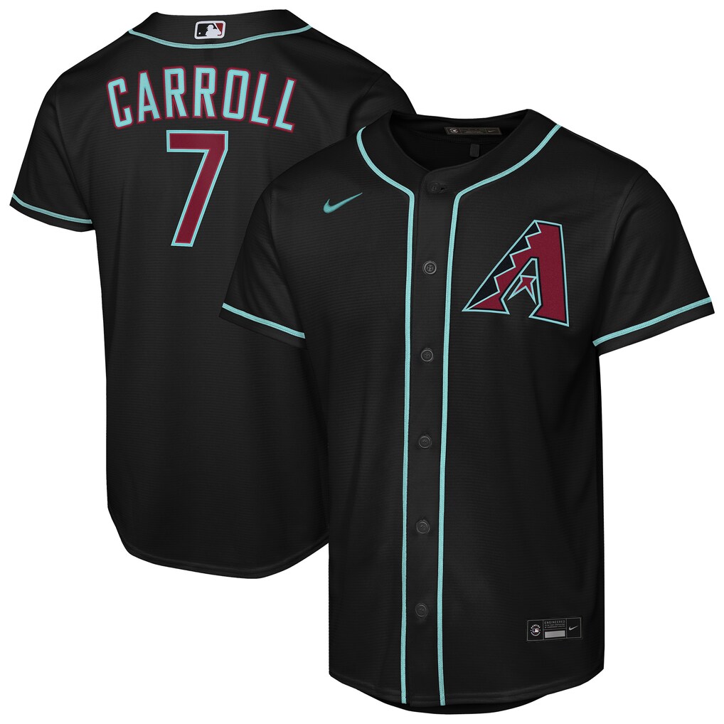 Youth Arizona Diamondbacks Corbin Carroll Nike Black Alternate Replica Jersey - ujerseystore