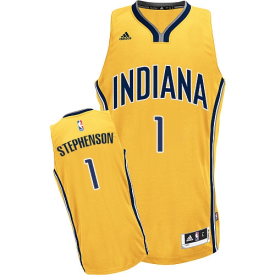 Men's Adidas Indiana Pacers #1 Lance Stephenson Swingman Gold Alternate NBA Jersey
