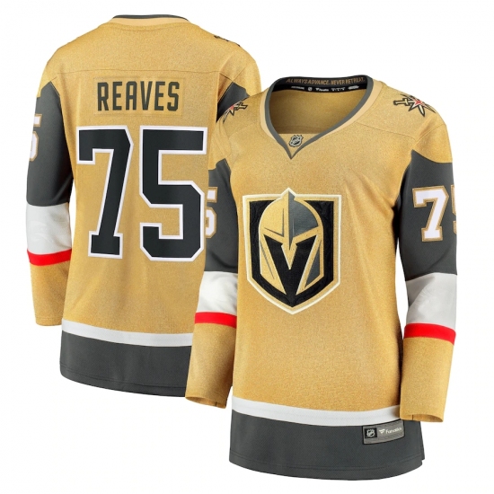 Women's Vegas Golden Knights #75 Ryan Reaves Fanatics Branded Gold 2020-21 Alternate Premier Breakaway Player Jersey - Ujersey