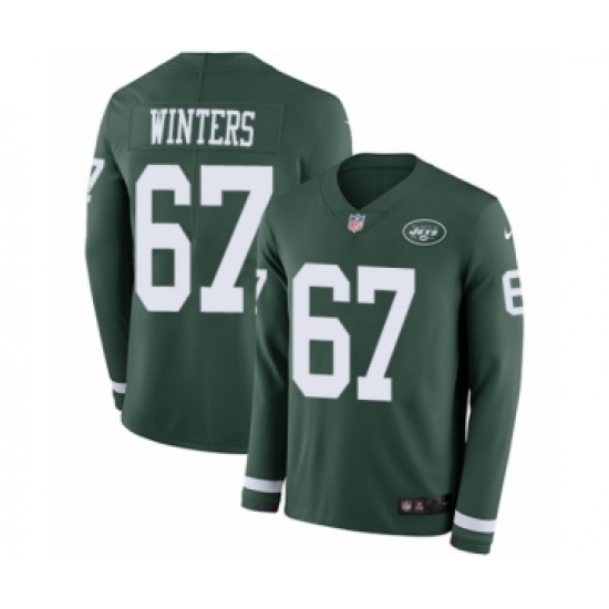 Men's Nike New York Jets #67 Brian Winters Limited Green Therma Long Sleeve NFL Jersey - Ujersey