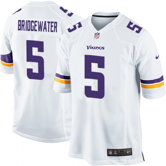 Men's Nike Minnesota Vikings #5 Teddy Bridgewater Game White NFL Jersey - Ujersey