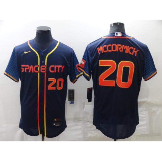Men's Houston Astros #20 Chas McCormick 2022 Navy Blue City Connect Cool Base Stitched Jersey - Ujersey