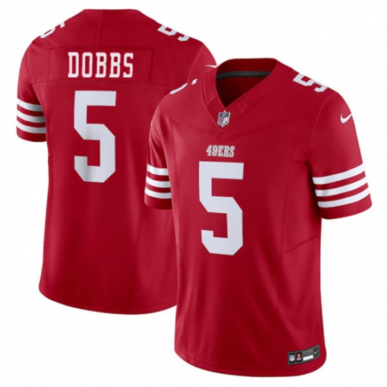 Youth San Francisco 49ers #5 Josh Dobbs 2024 F.U.S.E. Red Vapor Untouchable Limited Football Stitched Jersey - Ujersey