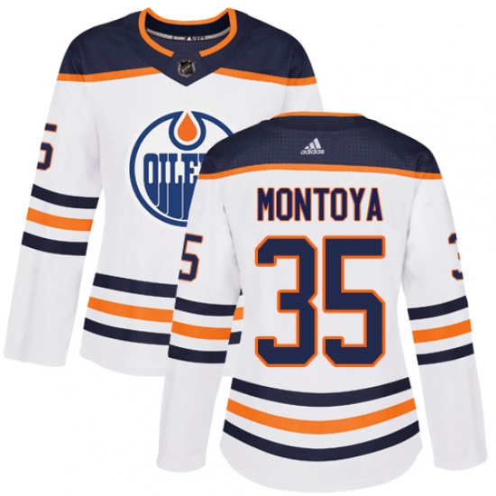 Women's Adidas Edmonton Oilers #35 Al Montoya Authentic White Away NHL Jersey - Ujersey