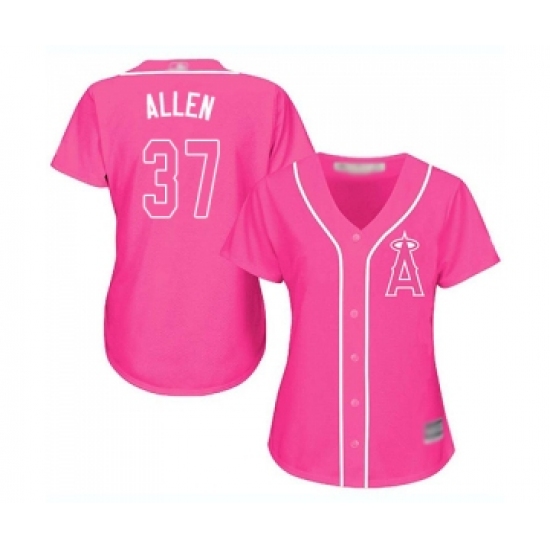 Women's Los Angeles Angels of Anaheim #37 Cody Allen Replica Pink Fashion Baseball Jersey - Ujersey