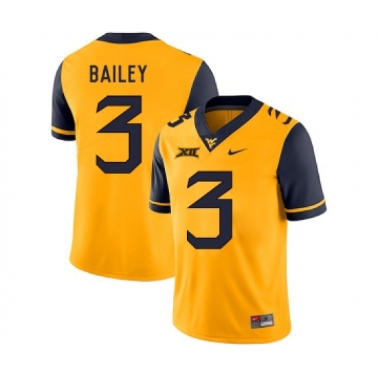 West Virginia Mountaineers 3 Stedman Bailey Gold College Football Jersey - Ujersey
