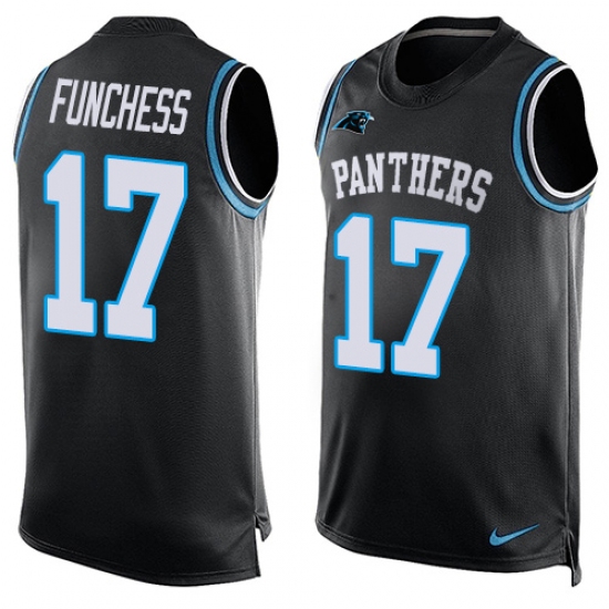 Men's Nike Carolina Panthers #17 Devin Funchess Limited Black Player Name & Number Tank Top NFL Jersey - Ujersey